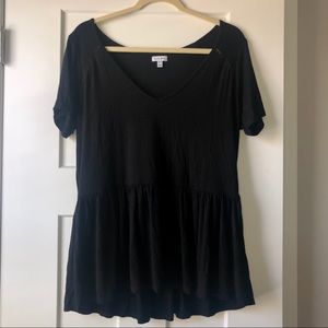 Love Fire V-Neck Peplum Shirt